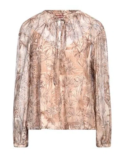 Max Mara Studio Woman Top Sand Size 2 Cotton, Silk In Beige
