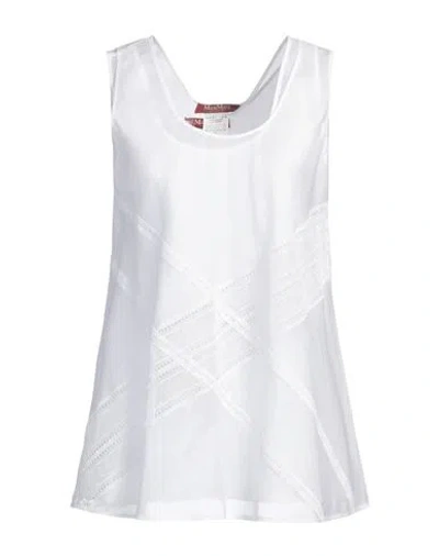 Max Mara Studio Woman Top White Size 10 Ramie