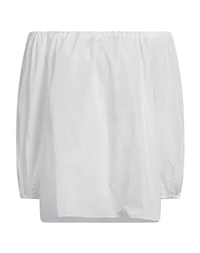 Max Mara Studio Woman Top White Size 8 Polyester, Silk