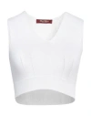 Max Mara Studio Woman Top White Size M Viscose, Polyamide In White