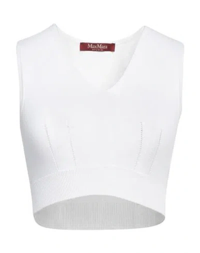 Max Mara Studio Woman Top White Size M Viscose, Polyamide