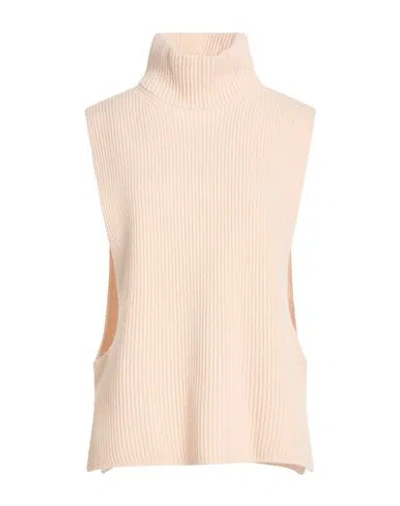 Max Mara Studio Woman Turtleneck Beige Size M Wool, Cashmere In Neutral