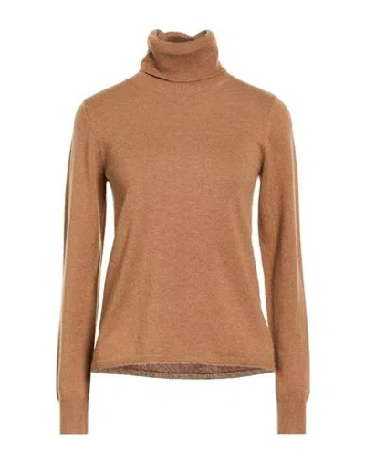 Max Mara Studio Woman Turtleneck Camel Size L Wool, Cashmere In Brown