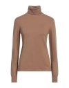 Max Mara Studio Woman Turtleneck Camel Size S Wool, Cashmere
