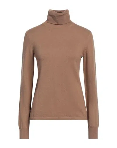 Max Mara Studio Woman Turtleneck Camel Size S Wool, Cashmere