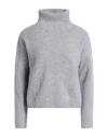 Max Mara Studio Woman Turtleneck Grey Size L Wool, Cashmere In Gray