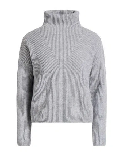 Max Mara Studio Woman Turtleneck Grey Size L Wool, Cashmere In Gray