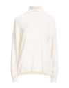 Max Mara Studio Woman Turtleneck Ivory Size Xl Wool, Cashmere