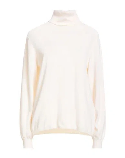 Max Mara Studio Woman Turtleneck Ivory Size Xl Wool, Cashmere