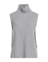 Max Mara Studio Woman Turtleneck Light Grey Size L Wool, Cashmere