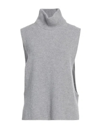Max Mara Studio Woman Turtleneck Light Grey Size L Wool, Cashmere