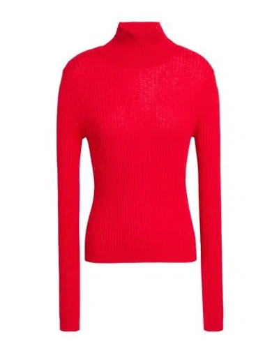 Max Mara Studio Woman Turtleneck Red Size L Silk, Wool