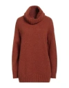 Max Mara Studio Woman Turtleneck Tan Size M Polyamide, Mohair Wool, Alpaca Wool, Elastane In Brown
