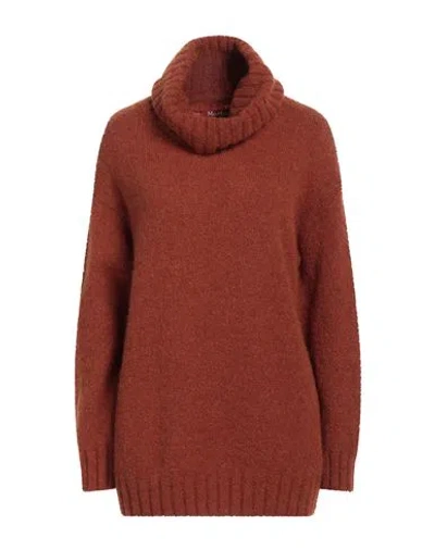 Max Mara Studio Woman Turtleneck Tan Size M Polyamide, Mohair Wool, Alpaca Wool, Elastane In Red