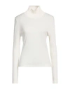 Max Mara White Canard Turtleneck In White