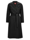 Max Mara Cles Flared Notch-lapel Coat In Black