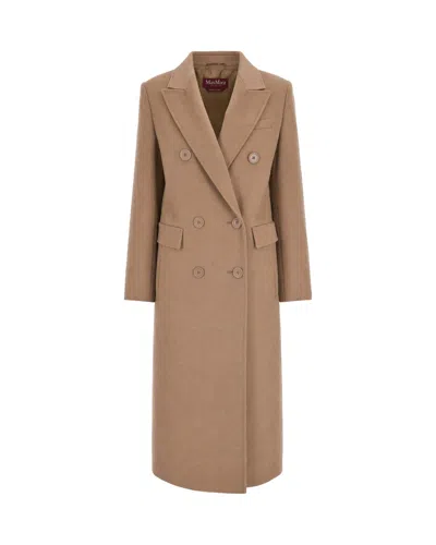 Max Mara Studio Women's Double-breasted Wool Coat In Cammello