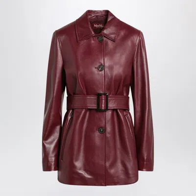 Max Mara Studio Women's Jacket With Belt In Nappa Leather
