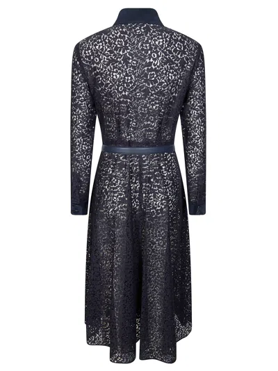 Max Mara Studio Women's Long Sleeve Lace Polo Suit In Blue