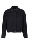 Max Mara Concealed-fastening Jacket In Blue