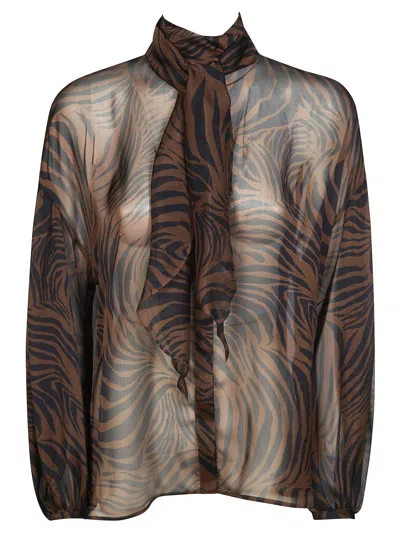 Max Mara Studio Women's Mini Button-down Shirt In Brown