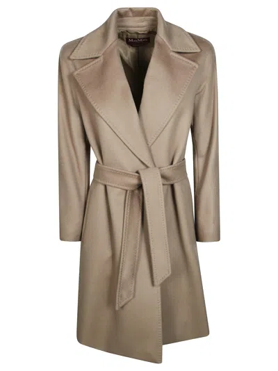 Max Mara Studio Women's Overcoat Belt In Neutral