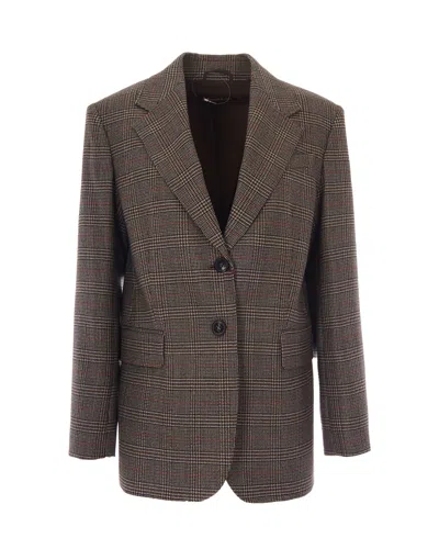 Max Mara Studio Women's Plaid Single-breasted Blazer In Nero