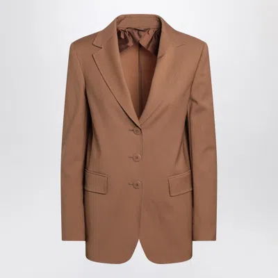 MAX MARA MAX MARA STUDIO WOMEN'S SINGLE-BREASTED JACKET IN HAZELNUT COLOUR