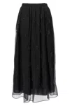 Max Mara All-over Embellished Long Skirt In Black