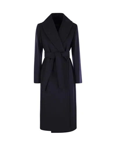 Max Mara Studio Women's Wool Wrap Coat With Belt In Nero