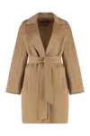 Max Mara Studio Wool And Cashmere Coat In Sand
