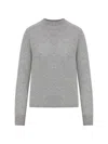 Max Mara Crew-neck Wool Fine-knit Top In Grigio