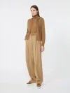 Max Mara Studio Wool And Cashmere Hooded Vest In Brown