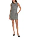 Max Mara Studio Moschea Houndstooth Tweed Shift Dress