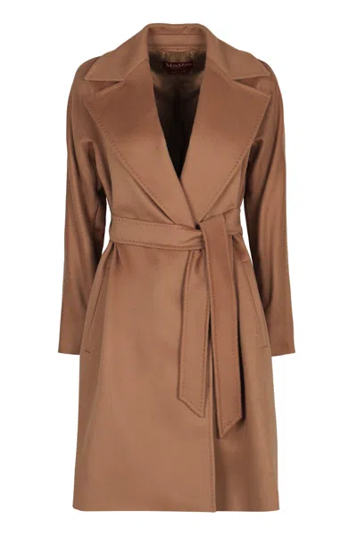 Max Mara Studio Wool Bathrobe In Brown