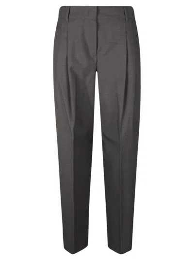 Max Mara Studio Wool Blend Clothing Trousers In Gray