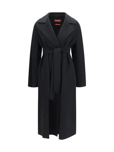 MAX MARA MAX MARA STUDIO WOOL, CASHMERE AND SILK WRAP COAT