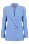 Max Mara Studio Wool Double-breasted Blazer In Blue