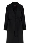 Max Mara Studio Wool Robe In Black
