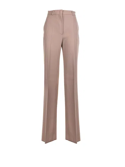 Max Mara Studio Wool Satin Trousers In Pink