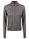 Max Mara Studio Wool Silk Blend Sweaters In Gray