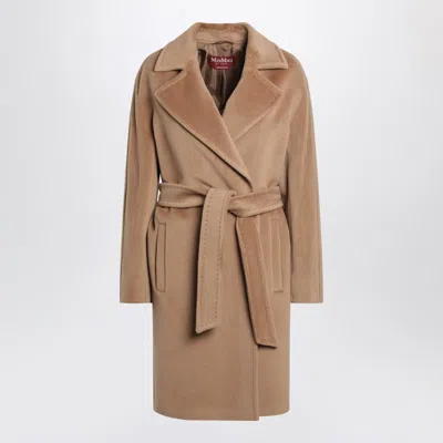 Max Mara Studio Wrap Coat In Beaver In Brown
