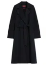 Max Mara Studio Wrap-around Double-drape Jacket With Long Kimono Sleeves In Blue