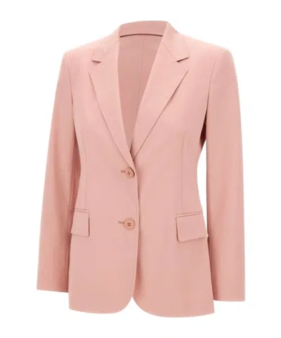 Max Mara Studio Yuppy Single-breasted Long-sleeved Blazer In Pink