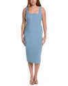 Max Mara Studio Zebra Midi Dress In Blue