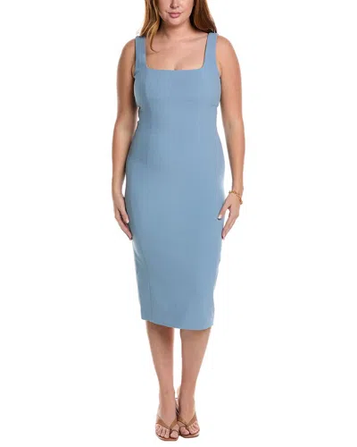 Max Mara Studio Zebra Midi Dress In Blue