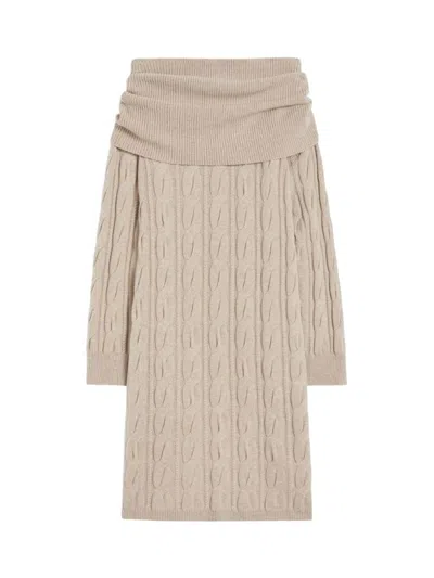 Max Mara Studio Zeo Knitted Dress Grey In Multi