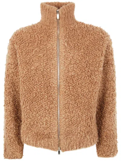 Max Mara Studio Zipped Cardigan In Neutral