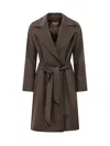 Max Mara Studio-style Wool Overcoat In Marrone
