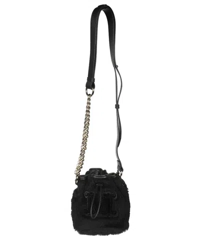 Max Mara Stylish Black Leather Bucket Handbag For Women